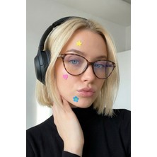 Ren Eyewear Frida 2. versiyon küçük boy Leopar Cat Eye Çerçeve Popüler Şeffaf Ekran Gözlüğü 50 ekartman