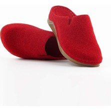 Kadın Sabo - Kırmızı Keçeli Terlik - Konfor Destekli Yapı Yumuşak Taban Günlük Kullanıma Uygun