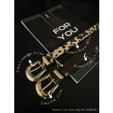 Fiori 2'li Köprü Toka Uç Takım Kadın Pantolon Kemeri, Ceket Kemeri, Elbise Kemeri, Gömlek Kemeri