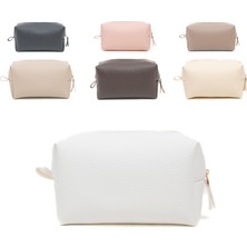 Atelier Yul Vegan Deri Metal Fermuarlı Makyaj Çantası – Günlük & Seyahat Kullanım