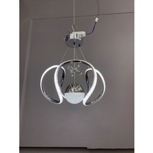 Zeya Lighting Yüksek Aydınlatmalı Damla Model Krom Kaplama Tek Top Sarkıt Modern 3 Renk LED Avize