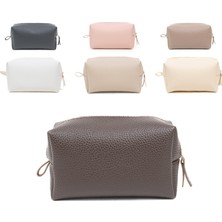 Atelier Yul Vegan Deri Metal Fermuarlı Makyaj Çantası – Günlük & Seyahat Kullanım