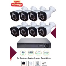 OEM Irtech-8 Kameralı Güvenlik Kamera Seti Gece Görüşlü-Su Geçirmez-Tak Çalıştır G02