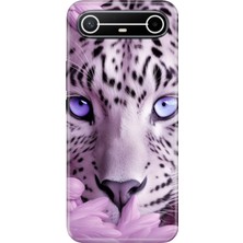 Senada Tecno Spark Slim 5g (Km9) Kılıf Desenli Baskılı Tpu Rubber Kapak Beyaz Kaplan