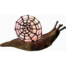 Bieye L30976 El Yapımı Tiffany Style Vitray Salyangoz Masa Lambası