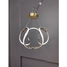 Zeya Lighting Yüksek Aydınlatmalı Damla Model Gold Kaplama Sarkıt Modern 3 Renk LED Avize