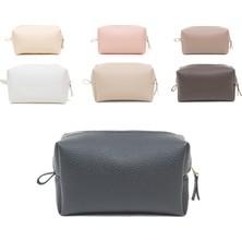 Atelier Yul Vegan Deri Metal Fermuarlı Makyaj Çantası – Günlük & Seyahat Kullanım