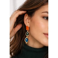 New Obsessions Akrilik Sallantılı 3 Taşlı Küpe