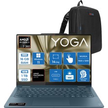 Lenovo Yoga 7 2-In-1 14AKP10 Amd Ryzen™ Aı 7 350 16GB Ddr5 1tb SSD 14" Wuxga (1920X1200) OLED 600NITS Touch WIN11HOME Taşınabilir Bilgisayar+Lenovo® Yoga® Pen 83JR009VTRH13+ZETTAÇANTA