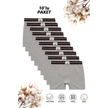 Özkan Underwear Özkan 0711 10'lu Paket Erkek Çocuk  Pamuklu Esnek Yumuşak Boxer Şort