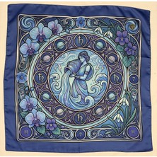 Time in a Tin Kova Burcuna Özel Ipeksi Saten Tasarım Fular