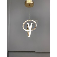 Yüksek Aydınlatmalı Imza Model Gold Kaplama Sarkıt Modern 3 Renk LED Avize