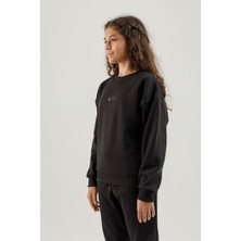 Airlife Clubby Ir Zone Sıfır Yaka Genç Çocuk Sweatshirt Siyah