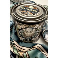 Time in a Tin Yengeç Burcuna Özel Ipeksi Saten Tasarım Fular-Retro Teneke Kutulu Hediye Seti