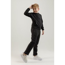 Airlife Clubby Ir Zone Tam Boy Fermuarlı Genç Çocuk Kapüşonlu Sweatshirt Siyah