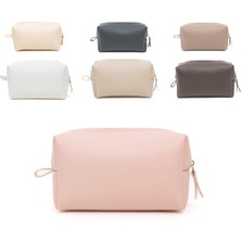 Yul Atelier Vegan Deri Metal Fermuarlı Makyaj Çantası – Günlük & Seyahat Kullanım