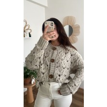 Nihanello Butik Ajurlu Büyük Düğmeli Hırka