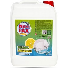 Nanopax Limon Kokulu Elde Bulaşık Sıvı Deterjanı 5 Lt - Güçlü Yağ Çözücü Ekonomik Boy