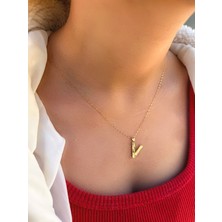 Uzundağ Kuyumculuk 14 Ayar Füzyon V Harfli Kolye