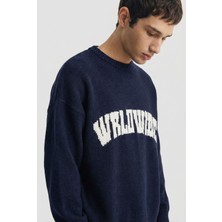 Abluka Online Erkek Relaxed Fit Premium Triko Kazak Lacivert