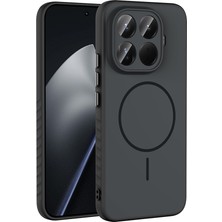 HTstore Xiaomi Uyumlu  15T Pro Kılıf M-Safe Şarj Özellikli Zore Tea Kapak-Siyah