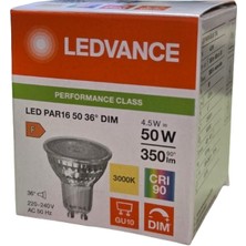 Ledvance 4.5W 3000K Sarı Işık GU10 Dimlenebilir (Cam) LED Ampul 4 Adet