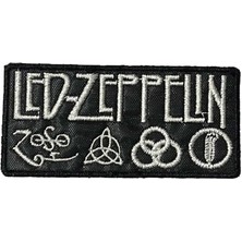 Zepplin Giyim LED Zeppelin White Text Patch Yama Nakış