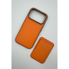 digimanya Iphone 17 Pro Uyumlu Premium Deri Magsafe Cüzdanlı Kartlıklı Kılıf