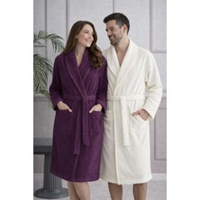 Özdilek Branch Aile Bornoz Seti Krem-Mürdüm