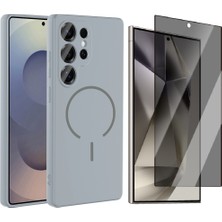 Vendas Samsung Galaxy S25 Ultra Kılıf M-safe Şarj Özellikli Zore Meta Kapak + Hayalet Ekran Koruyucu