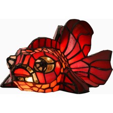 Bieye L30827 El Yapımı Goldfish Tiffany Style Vitray Dekoratif Gece Lambası