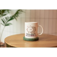 "kişiye Özel Isimli ve Çiçekli Baş Harf Tasarımlı Porselen Kupa"