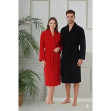 Özdilek Colourist Aile Bornoz Seti Siyah-Kırmızı