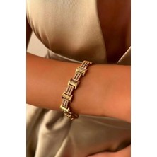 Sose Moda Xuping Zirkon Taşlı Şerit Bileklik - Gold