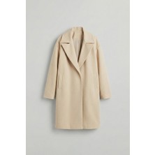 Abluka Online Erkek Oversize Italyan Kaşe Kaban Açık Bej