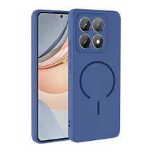 Xiaomi Uyumlu  14T Pro Kılıf M-Safe Şarj Özellikli Zore Meta Kapak-Lacivert