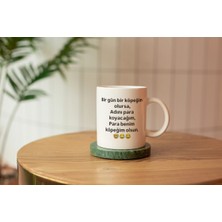 "kişiye Özel Isimli ve Çiçekli Baş Harf Tasarımlı Porselen Kupa"