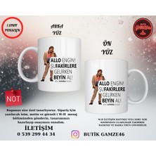 "kişiye Özel Isimli ve Çiçekli Baş Harf Tasarımlı Porselen Kupa"