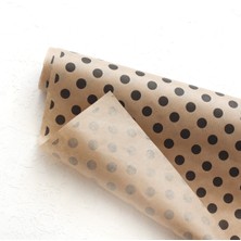 Bimotif 10LU Ambalaj, Paket Kağıdı, 70X100 cm Puantiye Desenli, Kraft-Siyah