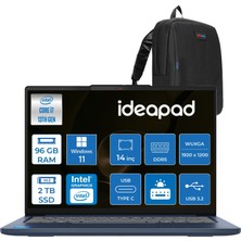 Lenovo Ideapad Slim 5 14IRH10  Intel Core I7-13620H 96GB Ddr5 2tb SSD Intel® UHD Graphics 14" Wuxga (1920X1200) IPS 300NITS WIN11PRO Taşınabilir Bilgisayar 83HR000UTRP34+ZETTAÇANTA