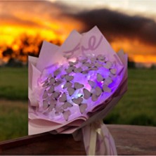 Ellobutik Elite Kelebek Buketi Pembe 1 Çocuklar İçin Zarif Hediyelik Ürün Düz Desenli