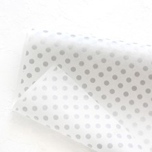 Bimotif 3lü Ambalaj, Paket Kağıdı, 70X100 cm Metalik Puantiye Desenli, Gümüş-Beyaz