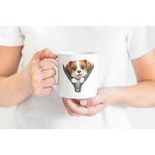 "kişiye Özel Isimli ve Çiçekli Baş Harf Tasarımlı Porselen Kupa"