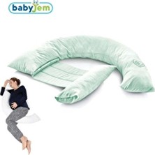 Babyjem Sırt Destekli Hamile ve Emzirme Yastığı Yeşil Yerli Üretim ile Konforlu Destek