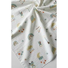 Coolminies Çok Amaçlı Müslin Örtü 80*90 cm Düz Desenli Pamuk Yenidoğan Bebek Battaniyesi