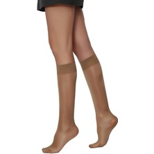 & Daymod Venüs 40 Parlak Orta Kalın Bronz Rengi 3 Çift Diz Altı Çorap