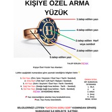 MiraveLux 925 Ayar Yüzük Erkek & Kadın Kişiye Özel Arma Yüzük Model