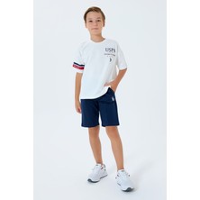 U.s. Polo Assn. Erkek Çocuk Beyaz Bermuda Takım