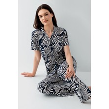 Arnetta Kadın Lacivert Gömlek Pijama Takım