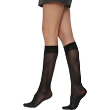 & Daymod Venüs 40 Parlak Orta Kalın Siyah Renk 3 Çift Diz Altı Çorap